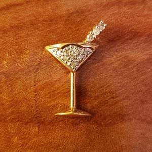 Martini glass pendant in 14k gold
